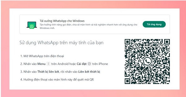 Đăng nhập WhatsApp Web B2