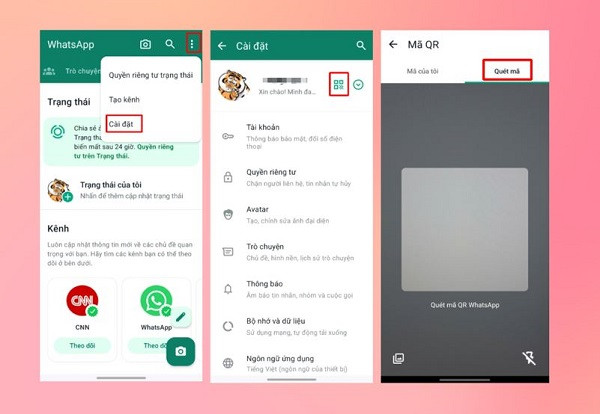 Đăng nhập WhatsApp Web B3