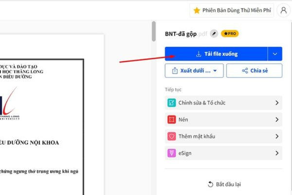 Ghép file PDF trực tuyến bằng smallpdf bước 5
