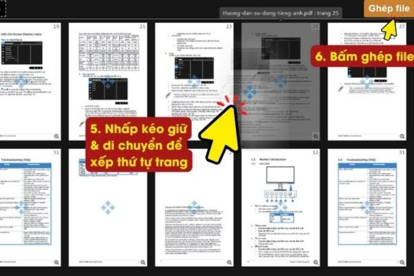 Ghép file PDF miễn phí  với công cụ PDF24 Tools bước 3.3