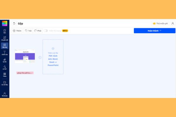 Ghép file PDF trực tuyến bằng smallpdf bước 4