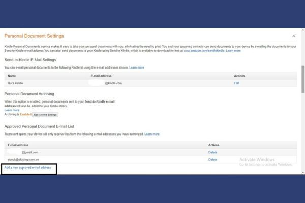 Gửi tài liệu qua mail đến @Kindle.com B4