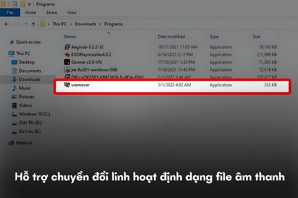 Hỗ trợ chuyển đổi linh hoạt định dạng file âm thanh Hỗ trợ chuyển đổi linh hoạt định dạng file âm thanh