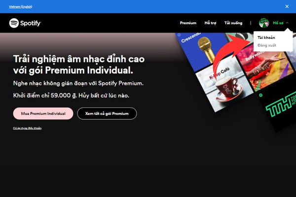 Huỷ Spotify Premium trên máy tính bước 2