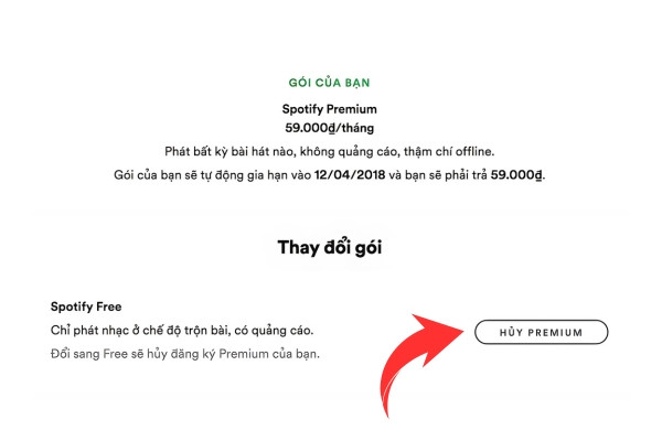 Huỷ Spotify Premium trên máy tính bước 6