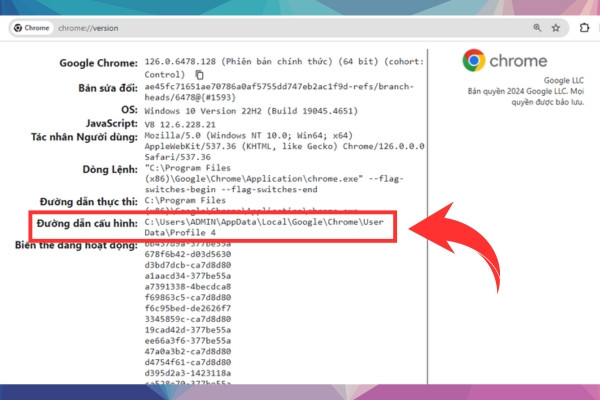 Khôi phục Bookmark trong file Default bước 1