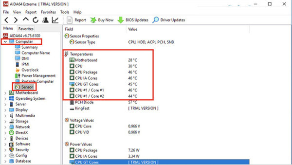 Kiểm tra nhiệt độ CPU bằng phần mềm chuyên dụng - AIDA64