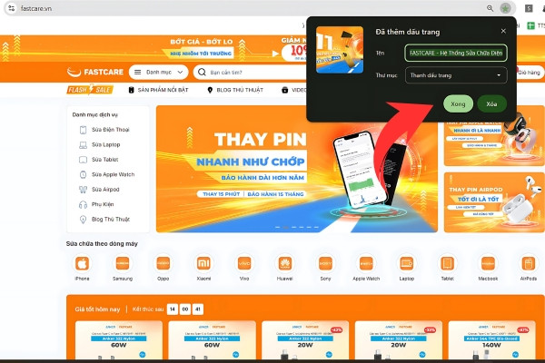 Làm sao để add Bookmark chrome