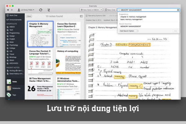 Lưu trữ nội dung tiện lợi