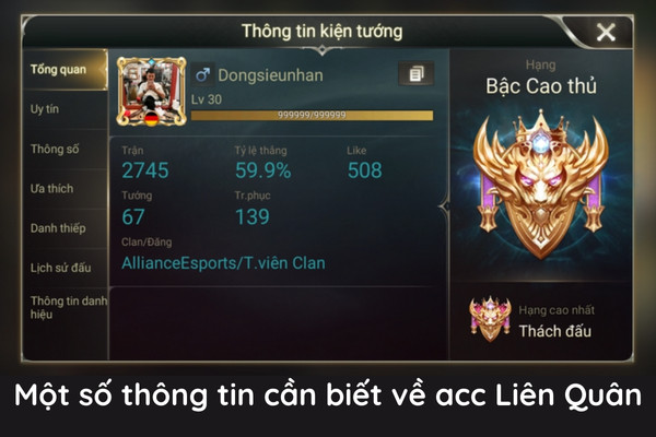 một số thông tin cần biết về Acc Liên Quân một số thông tin cần biết về Acc Liên Quân