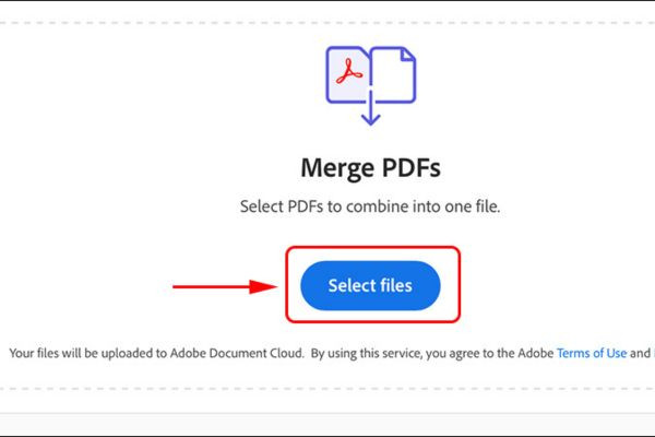 Sử dụng Adobe Merge PDF ghép file bước 1