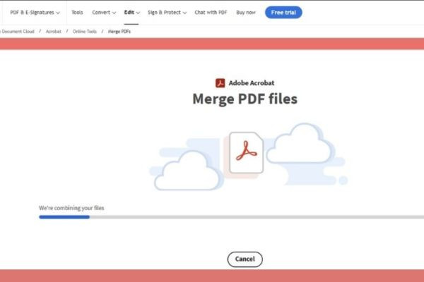 Sử dụng Adobe Merge PDF ghép file bước 3