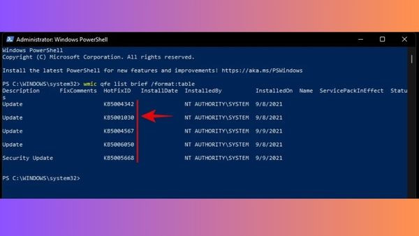 Sử dụng PowerShell hoặc CMD để xóa file update win 11 bước 3