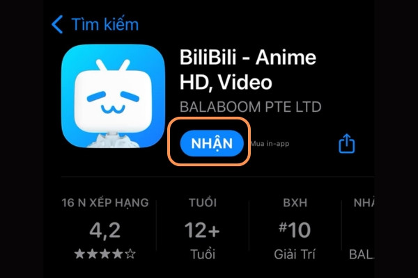 Tải Bilibili cho điện thoại IOS bước 2