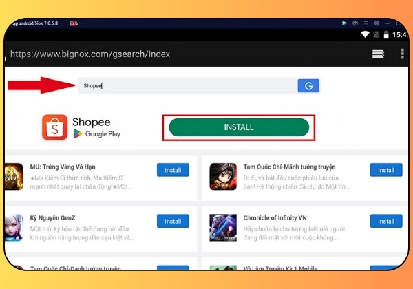 Tải Shopee trên máy tính bằng giả lập Android b2