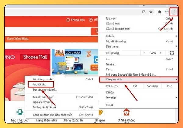 Tải shopee trên máy tính bằng trình duyệt Google Chrome B2
