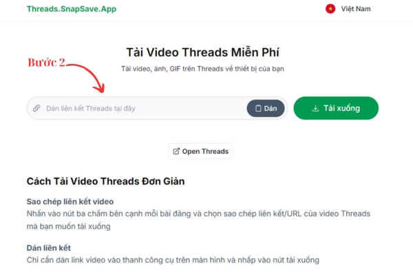 Tải video Thread với Snapsave 2