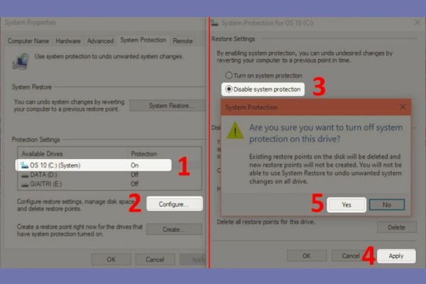 Tắt System Restore 2