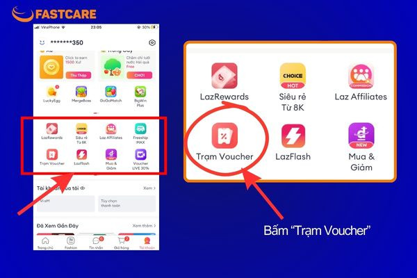 Thu thập mã Lazada tại Trạm voucher 3