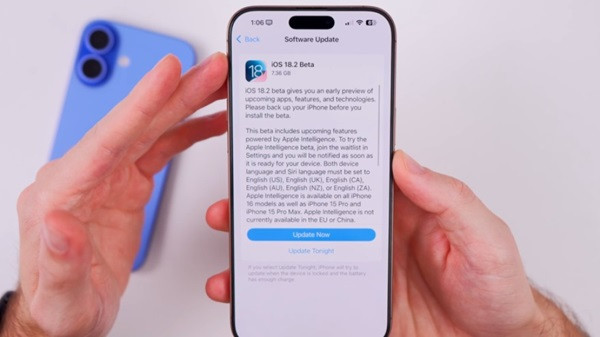 Cài đặt iOS 18.2 Beta 1