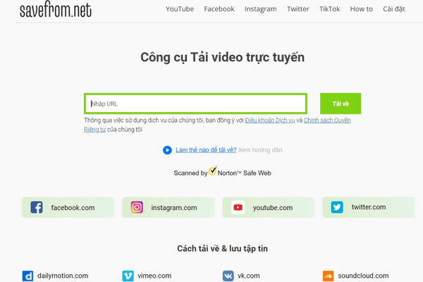 tải video Thread trên website savefrom B1