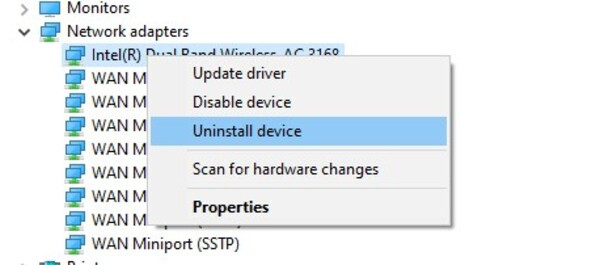 Gỡ cài đặt network drivers 3