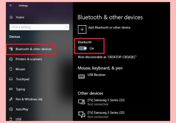 Cách bật và kết nối Bluetooth của PC với thiết bị khác bước 2.1