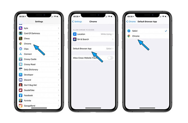 Cách cài Chrome làm măc định iphone ipad