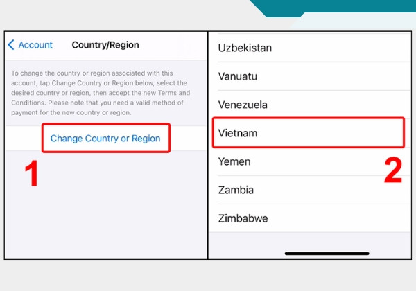 Cách chuyển vùng mã zip Việt Nam iOS App Store 3 Cách chuyển vùng mã zip Việt Nam iOS App Store 3