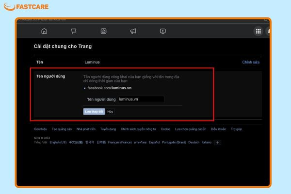 Cách đổi URL page Facebook bằng máy tính&nbsp; 4