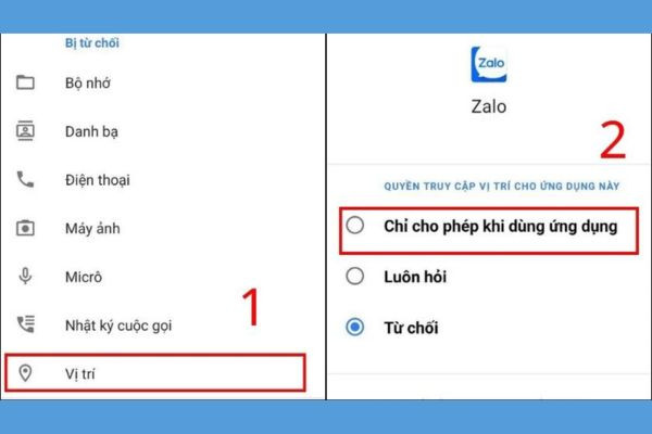 Cách khắc phục khi tìm quanh đây Zalo bị lỗi đối với Android bước 2