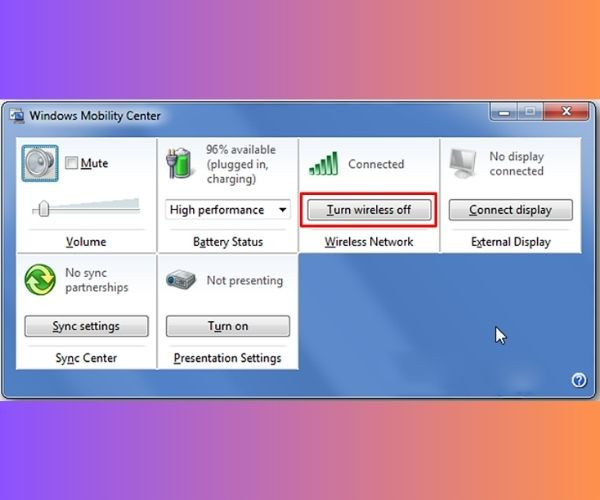 Cách mở Wi-Fi trên laptop Dell bằng Windows Mobility Center 2 Cách mở Wi-Fi trên laptop Dell bằng Windows Mobility Center 2