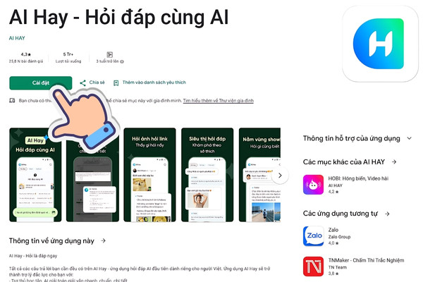 Cách tải ứng dụng AI Hay 3