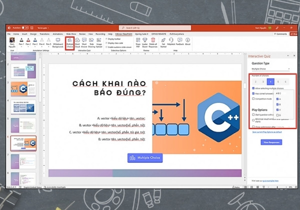Cách tạo câu hỏi trên ứng dụng ClassPoint 1 Cách tạo câu hỏi trên ứng dụng ClassPoint 1