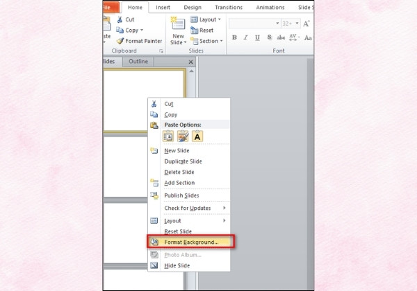 Cách tùy chỉnh thay đổi hình nền trong PowerPoint 1