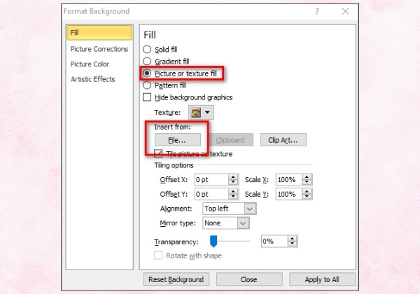 Cách tùy chỉnh thay đổi hình nền trong PowerPoint 2
