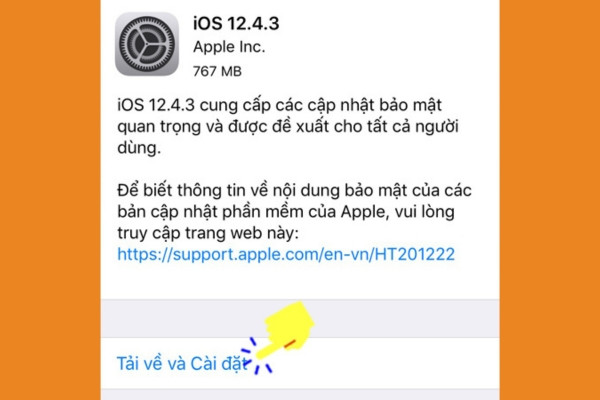 Cập nhật lại hệ điều hành b4