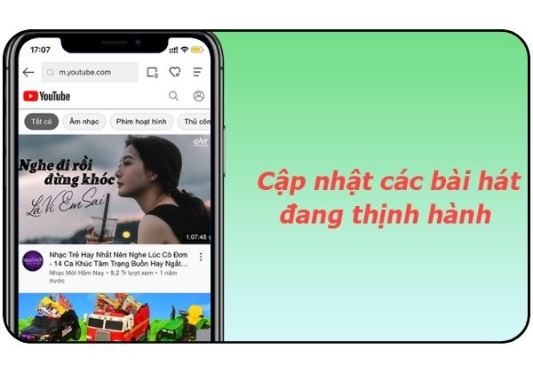Cập nhật nhanh chóng các bài hát thịnh hành