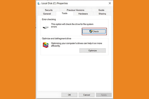 Công cụ Check Disk bước 4