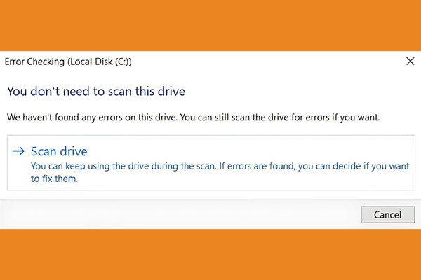 Công cụ Check Disk lưu ý 1