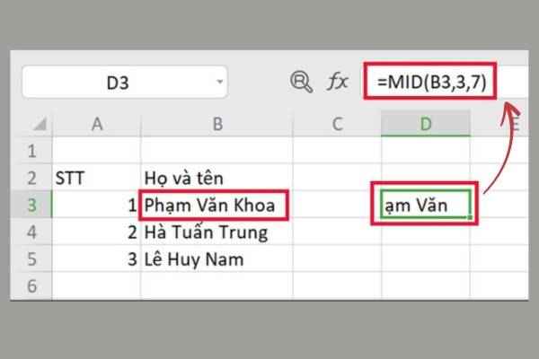 Hàm MID Hàm MID