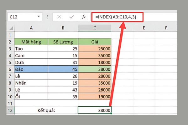 Hàm tra cứu dữ liệu INDEX Hàm tra cứu dữ liệu INDEX