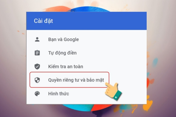 Bật cookie trên trình duyệt Chrome trên máy tính 2