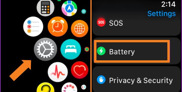 Hướng dẫn cách kiểm tra tình trạng pin Apple Watch bước 2 Hướng dẫn cách kiểm tra tình trạng pin Apple Watch bước 2