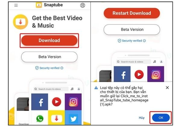 Hướng dẫn chi tiết cách tải Snaptube về điện thoại Android đơn giản nhất 2