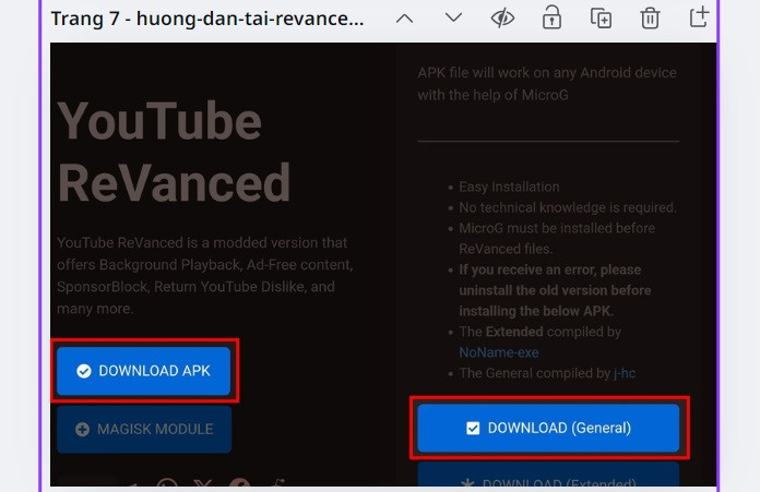 Hướng dẫn tải Revanced Github APK bước 3