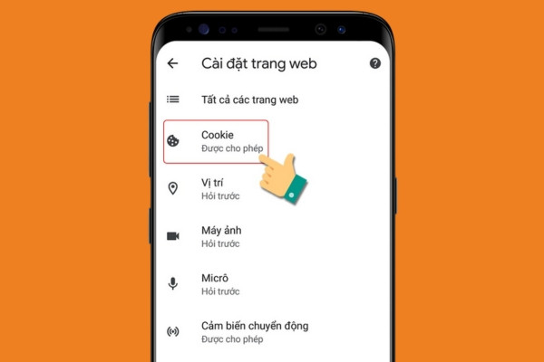 Bật/tắt Cookie trong trình duyệt Chrome trên điện thoại 5