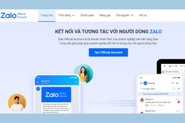 Hướng dẫn Zalo OA đăng nhập bước 1