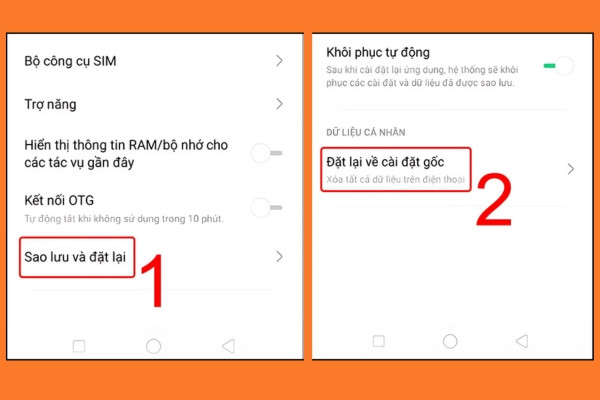Khôi phục cài đặt gốc Khôi phục cài đặt gốc