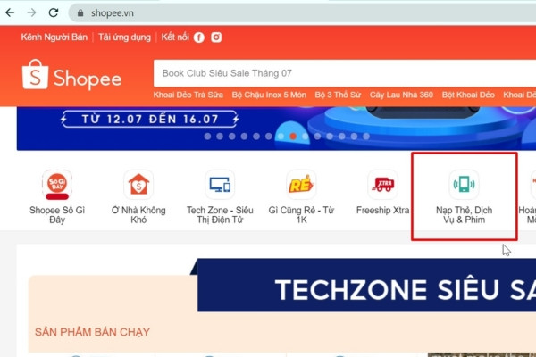Mua quân huy Liên Quân trên Shopee bước 1